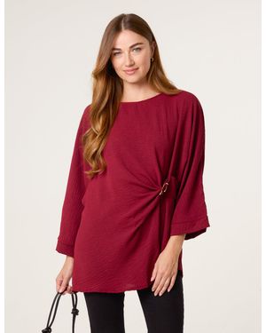 Blue Vanilla Detail Side Gathered Blouse