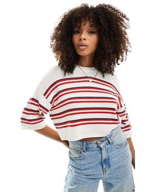 ASOS Knitted Short Sleeve Jumper - White