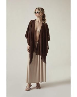 James Lakeland Pointelle Knit Beach Cover-Up Kaftan - Natural