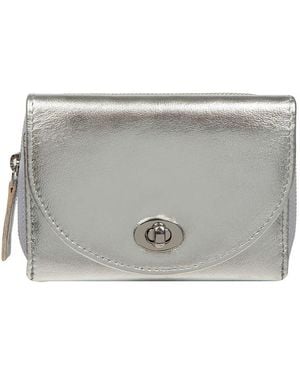 NiNa Amora 'Clara' Metallic Leather Purse - Grey