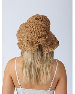 SVNX Bowknot Straw Sun Hat - Brown