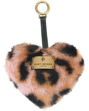 Kurt Geiger Brixton Heart Charm Fur - Brown