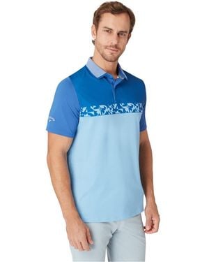 Callaway Apparel Emea Collared Neck Short Sleeve Polo Shirt - Blue