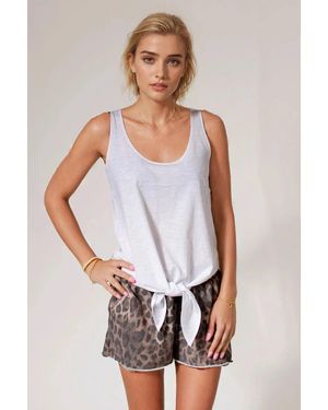 Oasis Tie Front Vest Top Cotton - White
