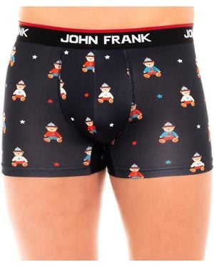 John Frank Breathable Woven Elastic Cotton Boxer Jfbd02-Chteddy - Blue