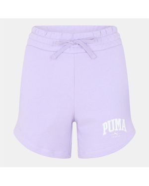 PUMA High Waist Woven Tracksuit Shorts - Purple