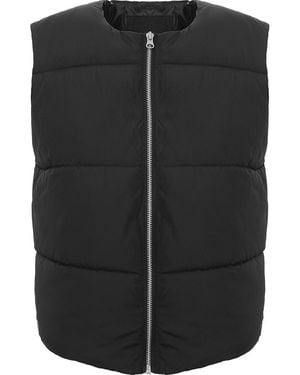 ADPT Oversized Cropped Puffer Gilet - Black