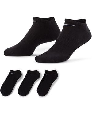 Nike 3 Pack Cushioned No Show Socks - Black