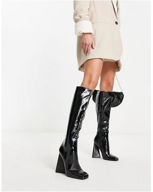 ASOS Clara High-Heeled Knee Boots - White