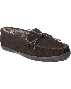 Hush Puppies Ace Slip On Leather Slipper - Brown