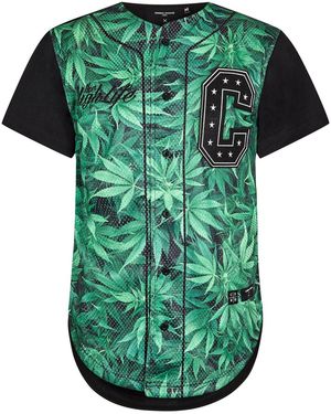 Criminal Damage Highlife Baseball Top G - Green