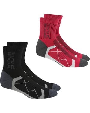 Regatta Outdoor Laarzensokken (pak Van 2) (zwart/kersenroze) - Rood