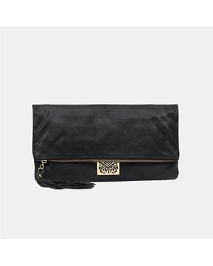 Biba Accessories Rectangle Shape Clutch With Tone Hardware - Black