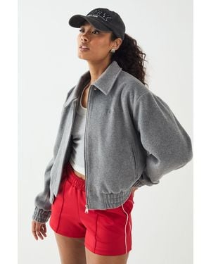 DSGN Studio Embroidered Zip Through Collared Jacket - Grey