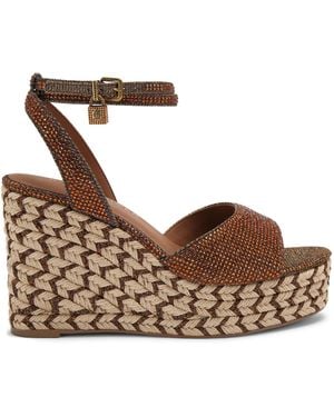 Kurt Geiger Brixton Ankle Strap Wedge Heels - Brown