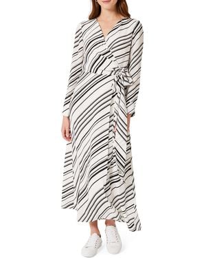 Hobbs Yasmine Silk Wrap Midi Dress - White