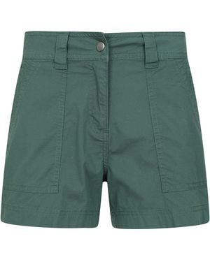 Mountain Warehouse 'Coast' Shorty Shorts With Multiple Pockets Breathable Summer Bottoms Cotton - Green