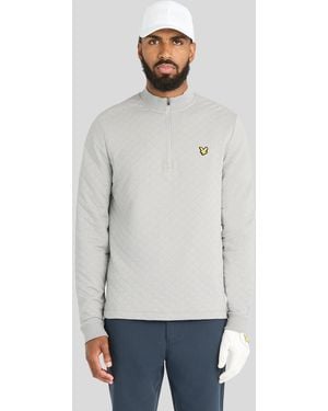 Lyle & Scott Golf Quilted Half Zip Midlayer - White