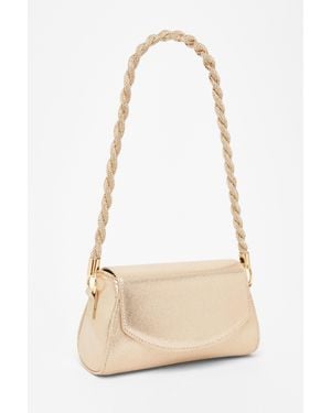 Quiz Diamante Strap Shoulder Bag Material_Polyester - Natural