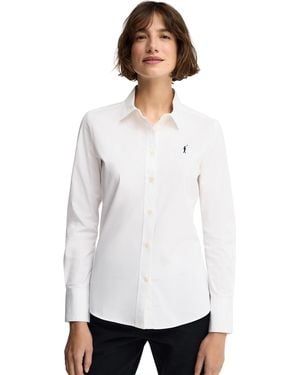 POLO CLUB Poplin Shirt Long Sleeve Slim Fit Shirt-L-S24 - White