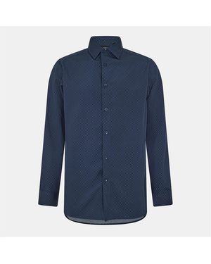 Scotch & Soda And Pattern Long Sleeve Shirt Collar - Blue