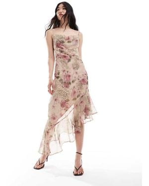 Miss Selfridge Chiffon Cowl Maxi Slip Dress - Pink