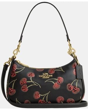 COACH Teri Shoulder Bag With Cherry Print - Black