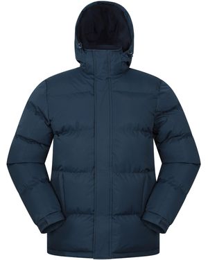 Mountain Warehouse 'Snow' Padded Jacket Water Resistant Adjustable Hood Everyday Rain Coat - Blue