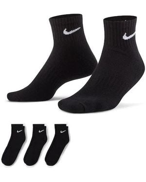 Nike Sx7667 Everyday Cushion Ankle Training Socks (3 Pairs) - Black