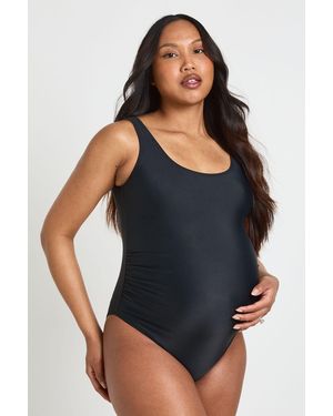 Boohoo Maternity Scoop Neck Swimsuit - Blue