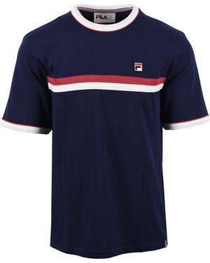 Fila Rosario T-Shirt/Gardenia/Garnet Cotton - Blue