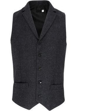 PREMIER Herringbone Waistcoat (Dark) - Black