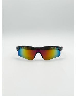 SVNX Outdoor Sports Racer Sunglasses With Hard Case - White