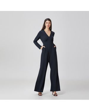 Smart & Joy Jumpsuit Met V-Decolleté - Blauw
