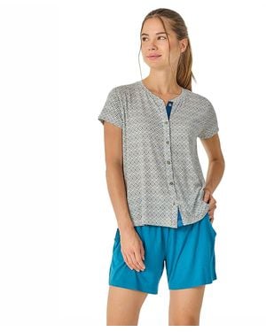 J&j Brothers Summer Short Sleeve Pyjamas Jjb37 - Blue