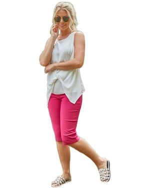 Roman Stretch Knee Length Shorts - Pink