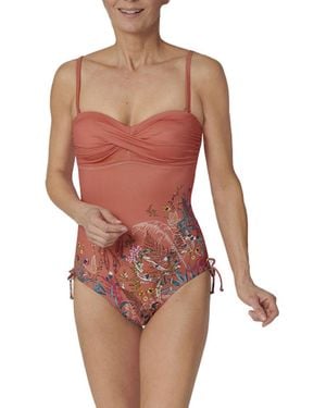 Triumph Botanical Leaf Swimsuit - Red