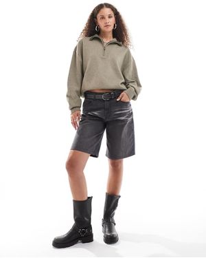 Dickies Seasonal Oversized Quarter Zip Knitted Jumper - Grey