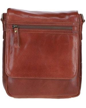 Ashwood Leather Sleek Real Messenger Bag With Multiple Pockets - Red