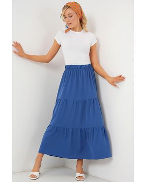 Bigdart Textured Maxi Skirt - Blue