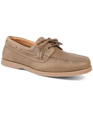 Jones Bootmaker Partington Leather Lace Up Boat Shoes - Brown