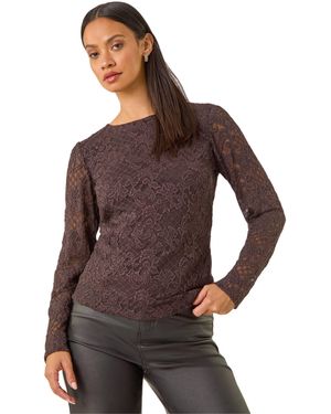 D.u.s.k Baroque Lace Top - Purple