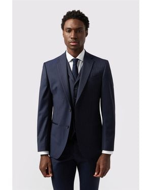Alexandre Silver Label Single Breasted Long Sleeve Two Button Tailored Suit Jacket - Blue