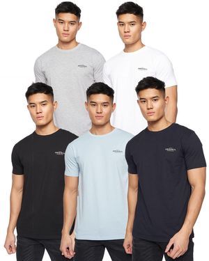 Crosshatch 7 Pack Of Shivron T-Shirts - Blue