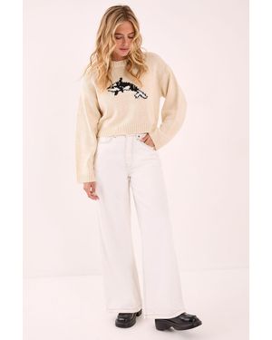 Nasty Gal Orca Intarsia Oversized Jumper - Pink