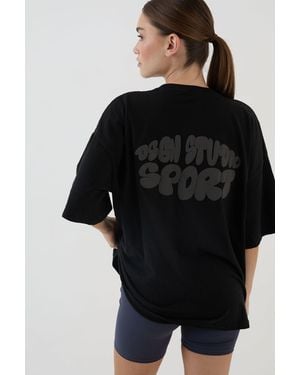 DSGN Studio Sport Bubble Print Oversized T-Shirt - Black