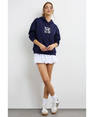 Hiccup Oversized Printed Hoodie - Blue