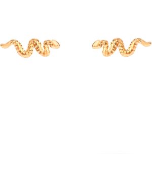 The Jewellery Stockroom Plated Snake Flatback Stud Earrings - Metallic