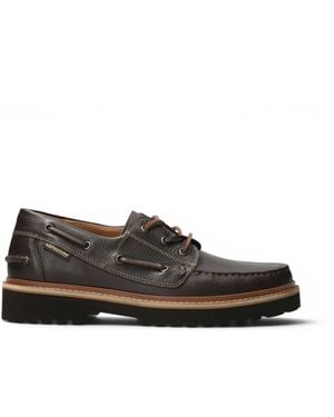 Mephisto Leather Boat Shoes - Black