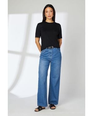 PRINCIPLES Soft Touch Jersey T-Shirt Cotton - Blue